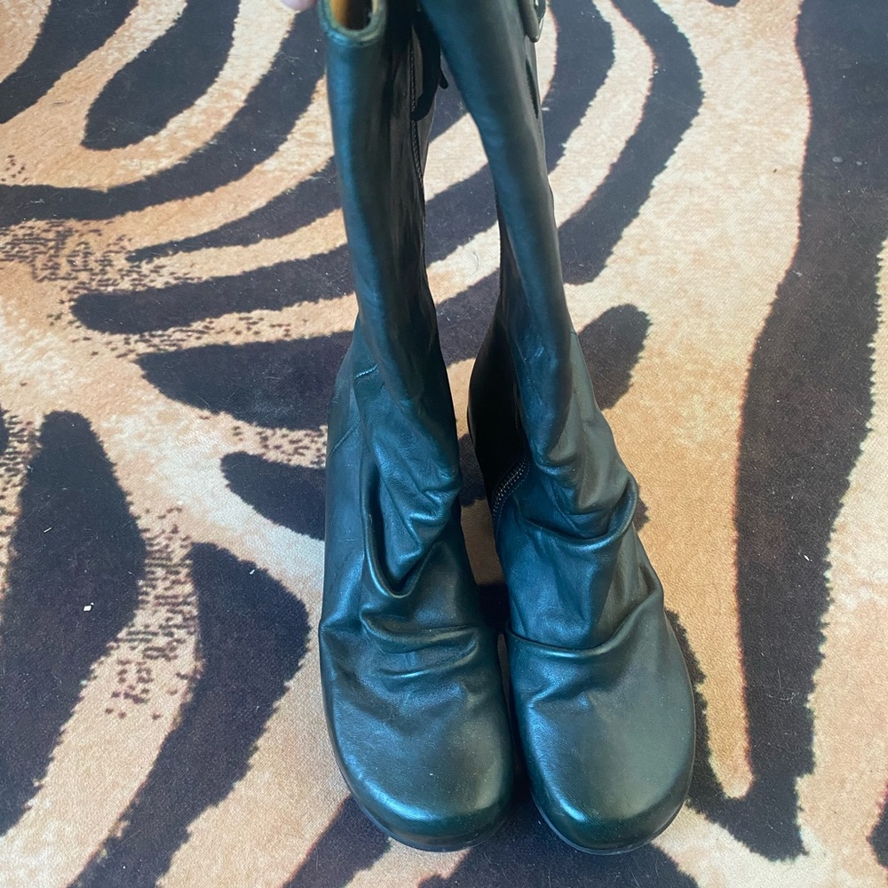 John Fluevog Dark Green Heeled Boots